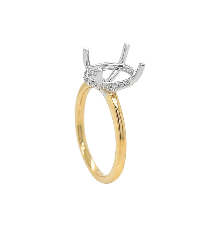 18kt Yellow and White Gold Diamond Semi-mount