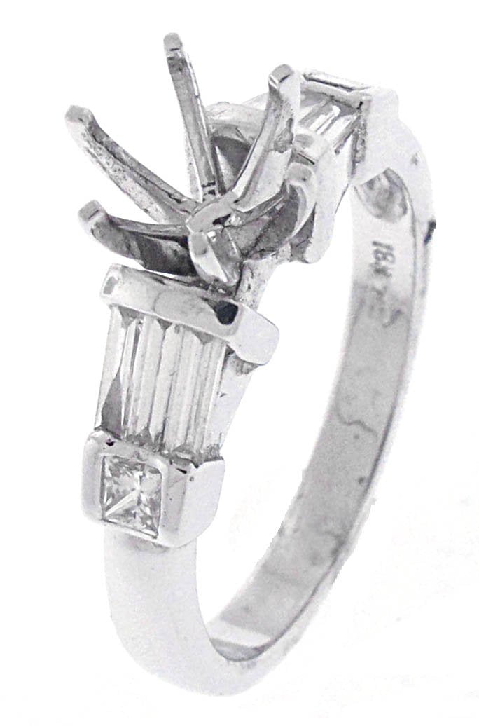 18kt White Gold Diamond Semi Mount