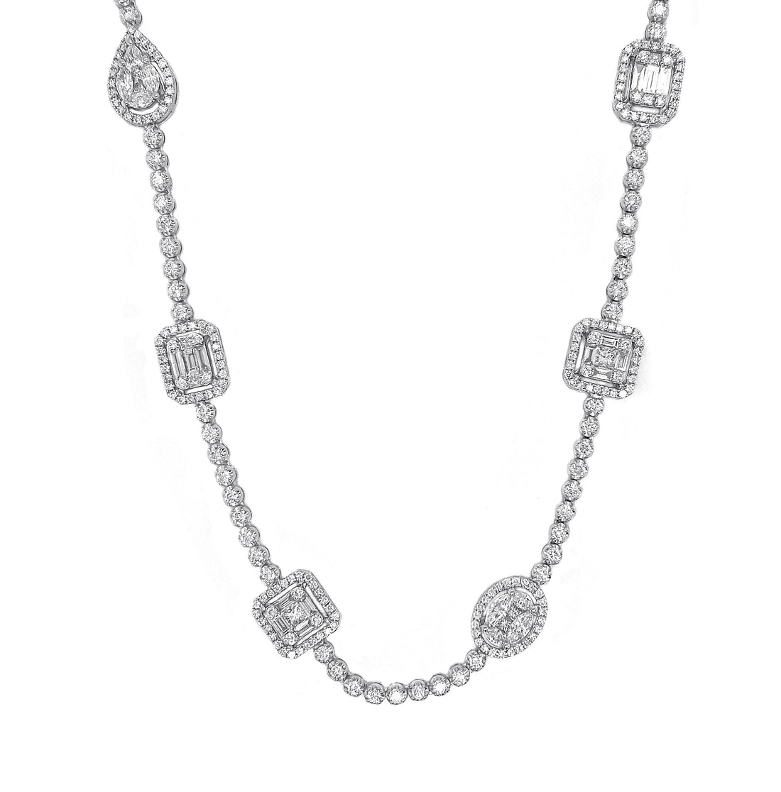 18kt White Gold Diamond Necklace