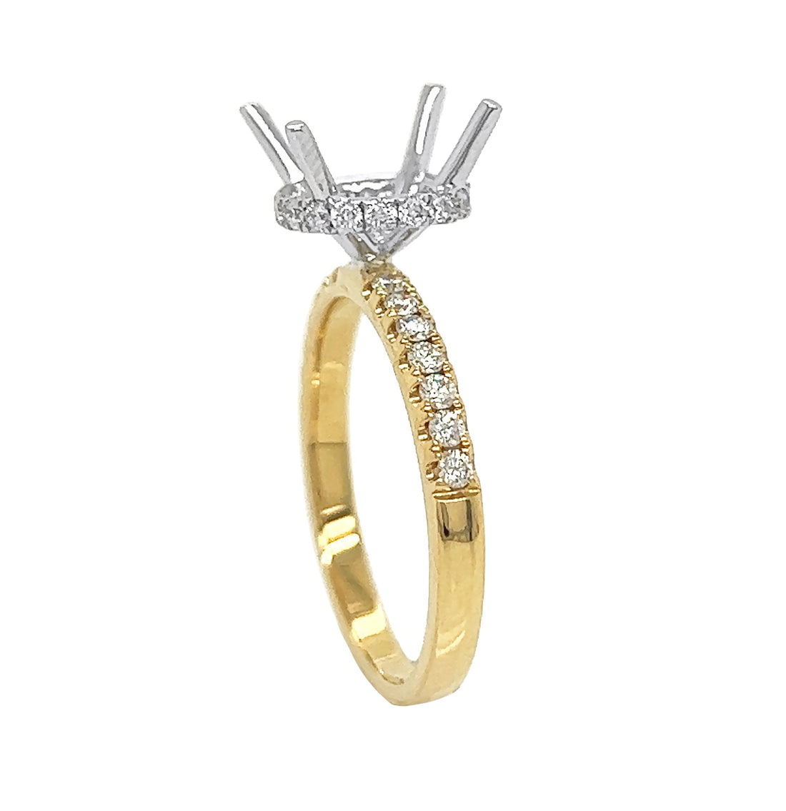 18kt Yellow and White Gold Diamond Semi-mount