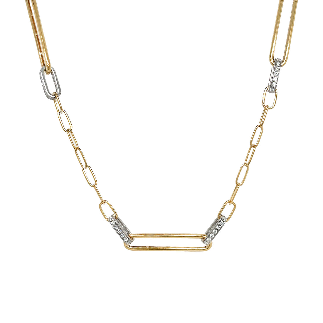18kt Yellow and White Gold Diamond Necklace