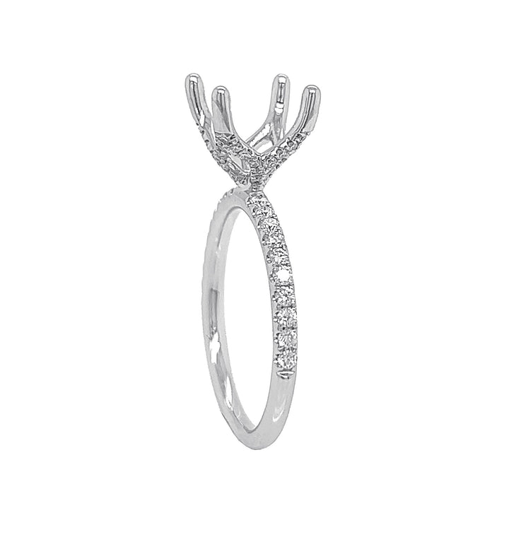 18kt White Gold Diamond Semi Mount