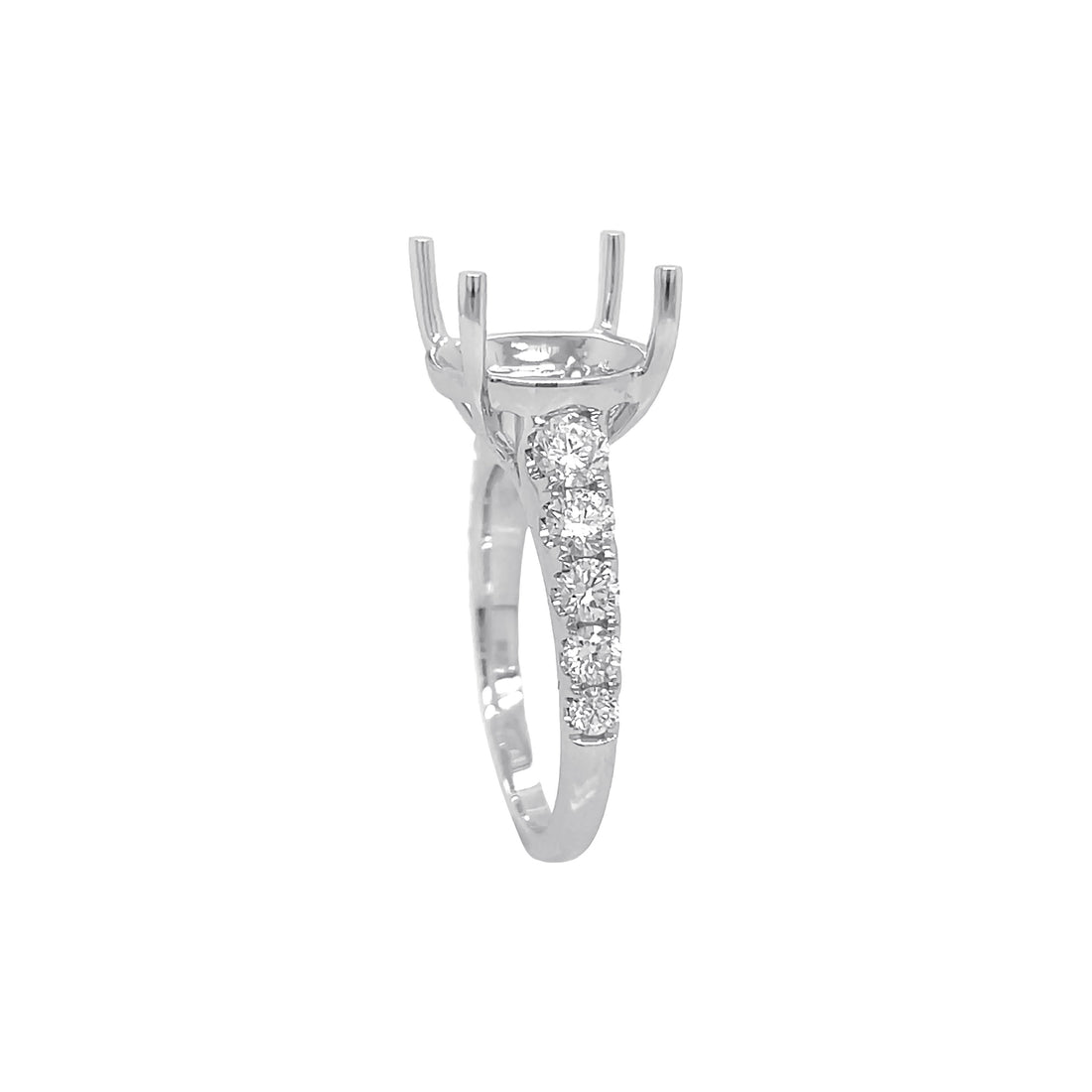 18kt White Gold Diamond Semi-mount