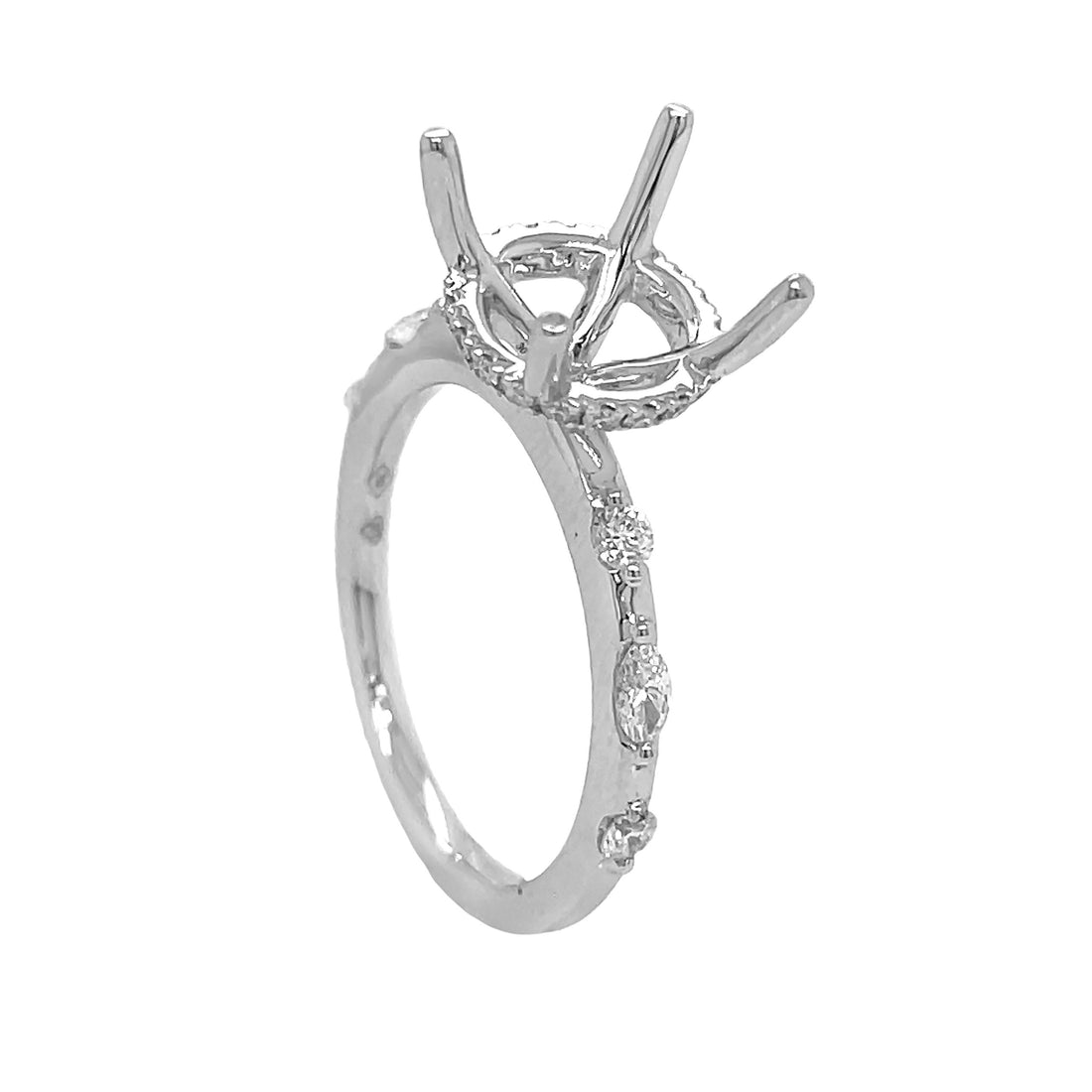 18kt White Gold Diamond Semi-mount