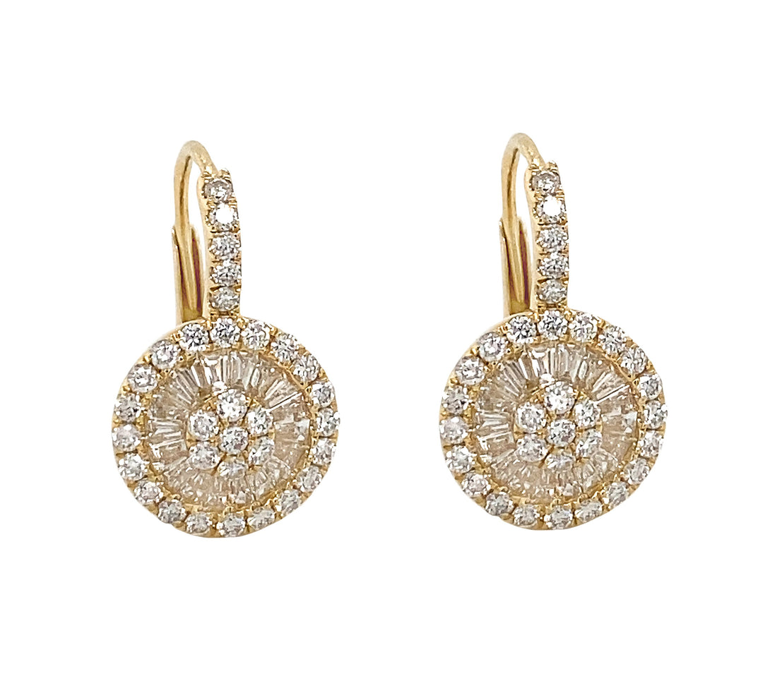 18kt Yellow Gold Diamond Earrings