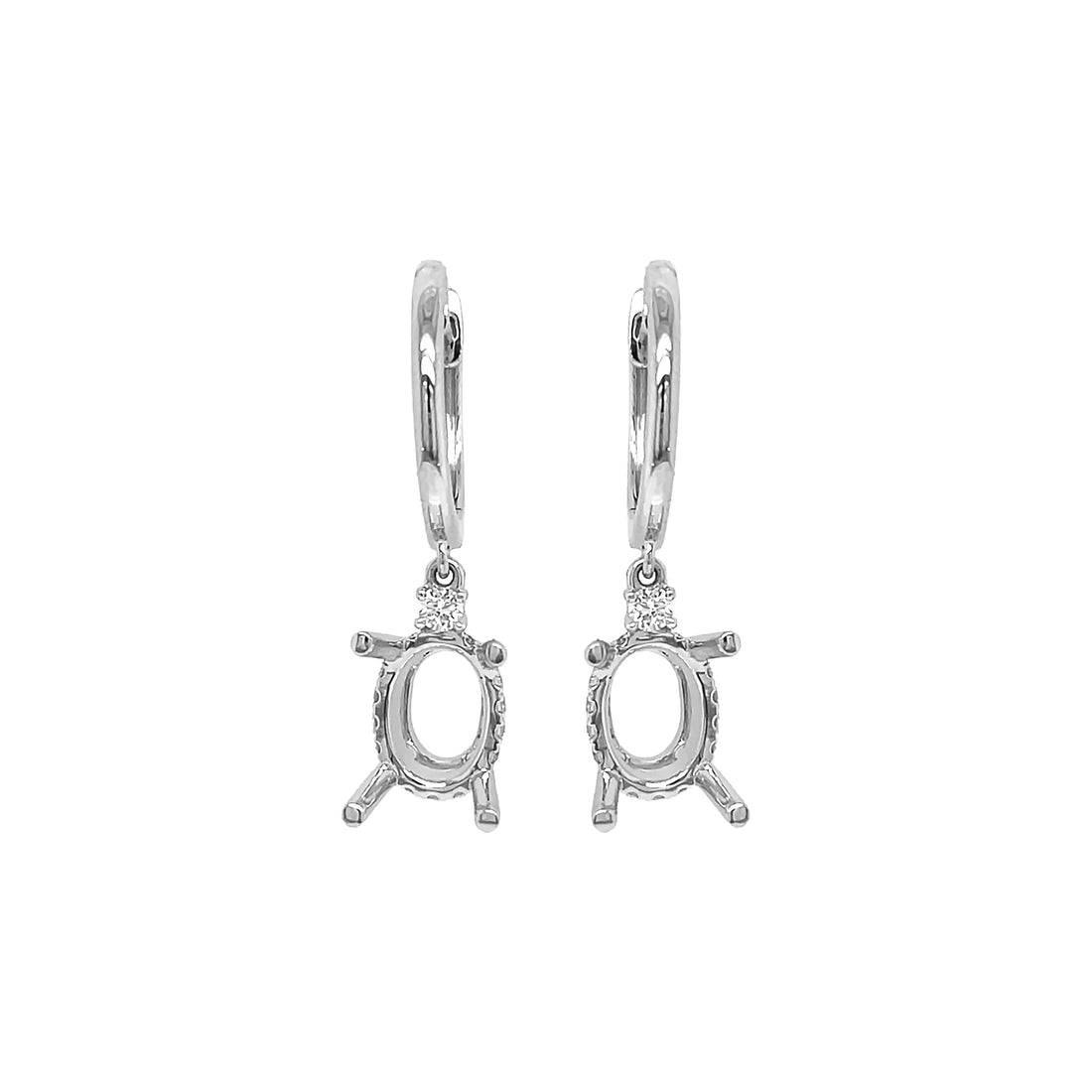 18kt White Gold Diamond Dangling Earring Mounting