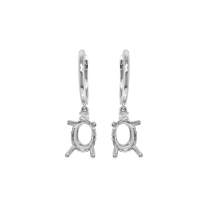 18kt White Gold Diamond Dangling Earring Mounting