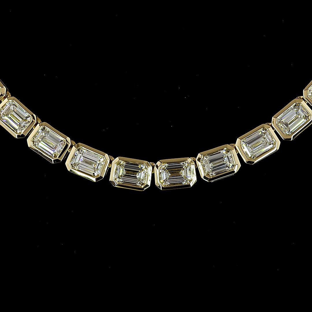 14kt Yellow Gold Lab Diamond Tennis Necklace