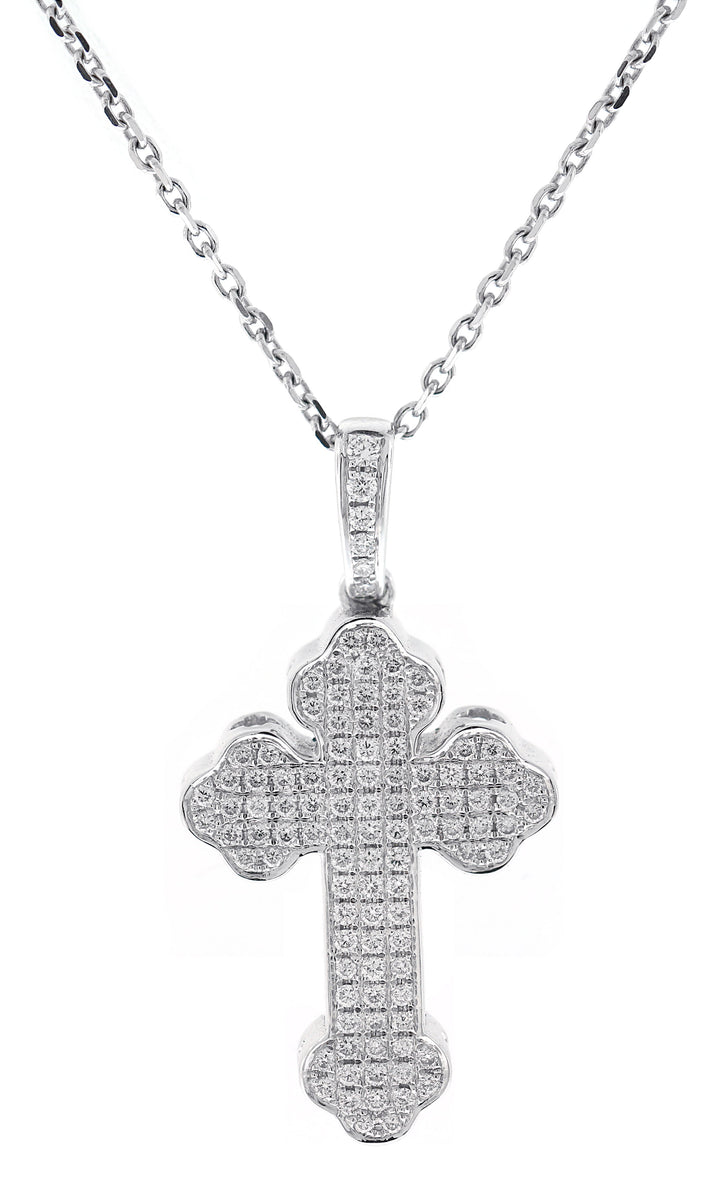 18kt White Gold Diamond Cross