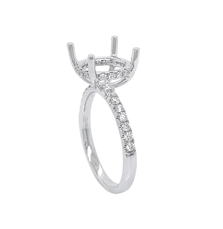 18kt White Gold Diamond Semi Mount
