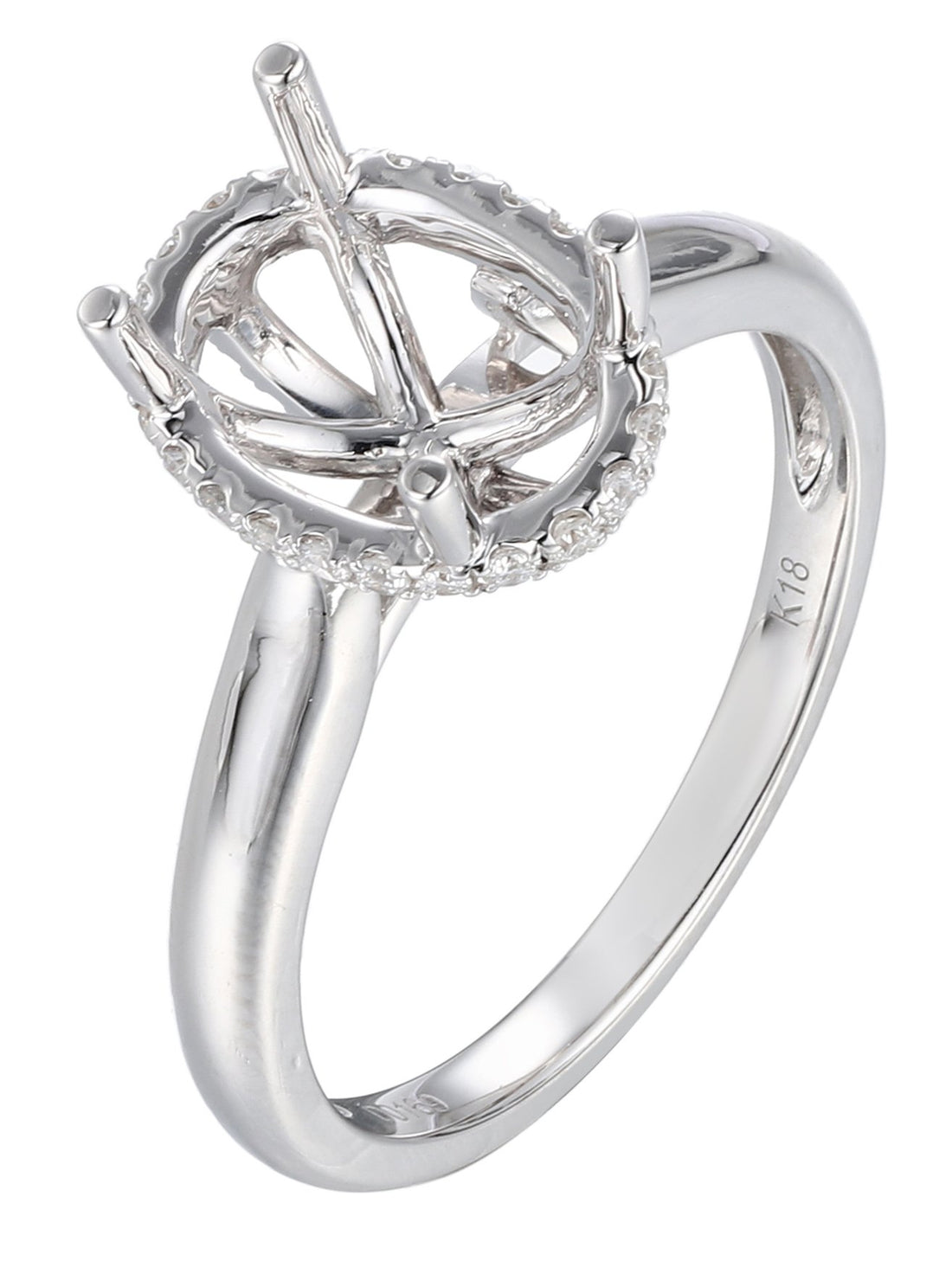 18kt White Gold Diamond Semi-mount