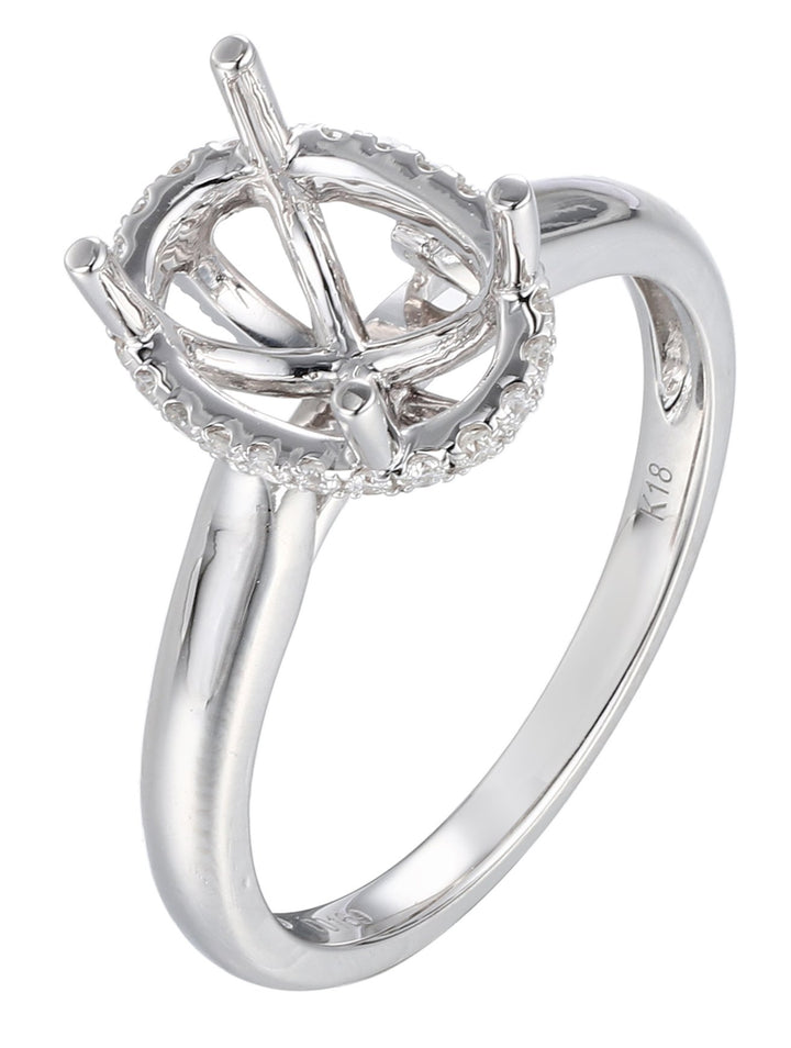 18kt White Gold Diamond Semi-mount