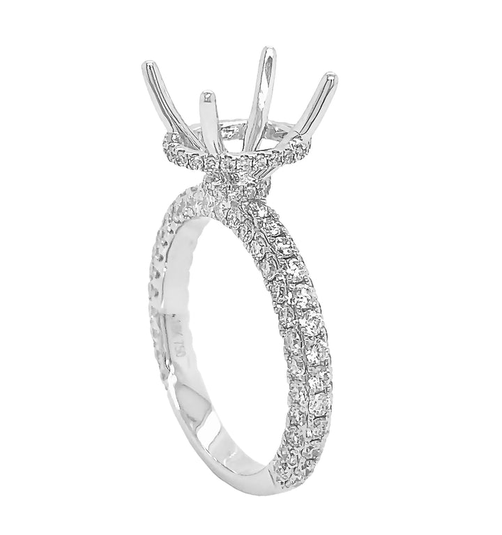 18kt White Gold Diamond Semi Mount