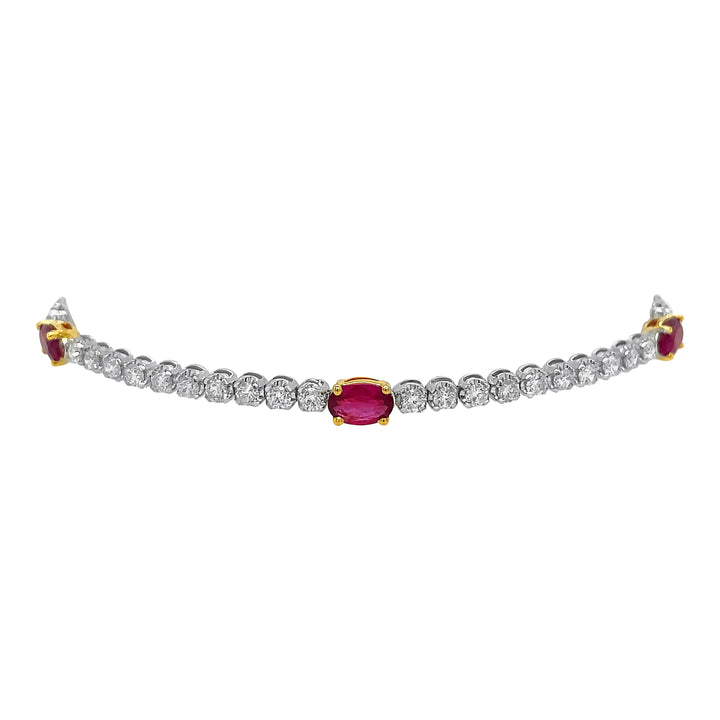 18kt White Gold Diamond And Ruby Bracelet