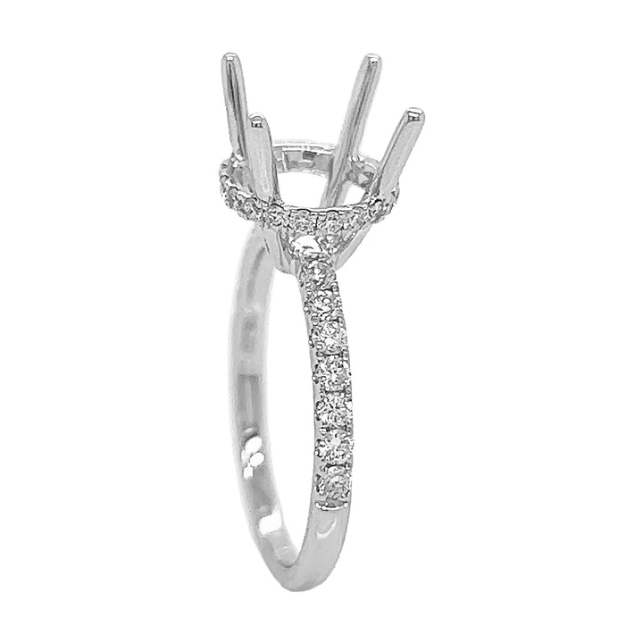 18kt White Gold Diamond Semi Mount