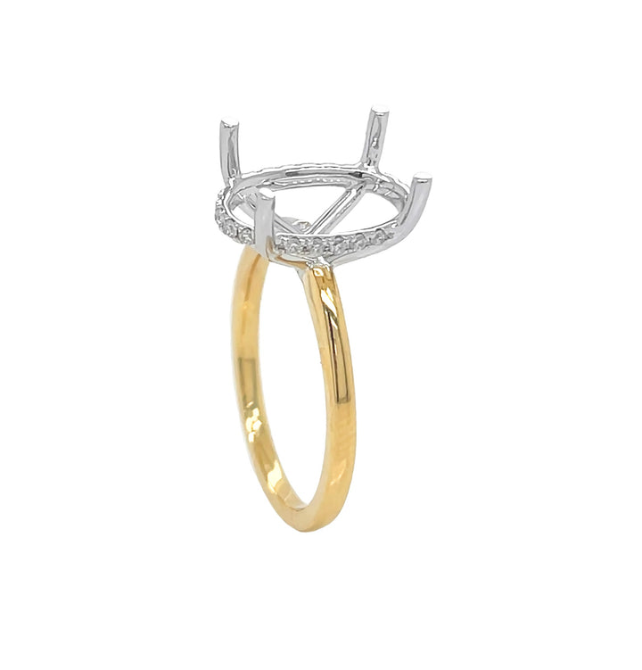 18kt Yellow and White Gold Diamond Semi-mount