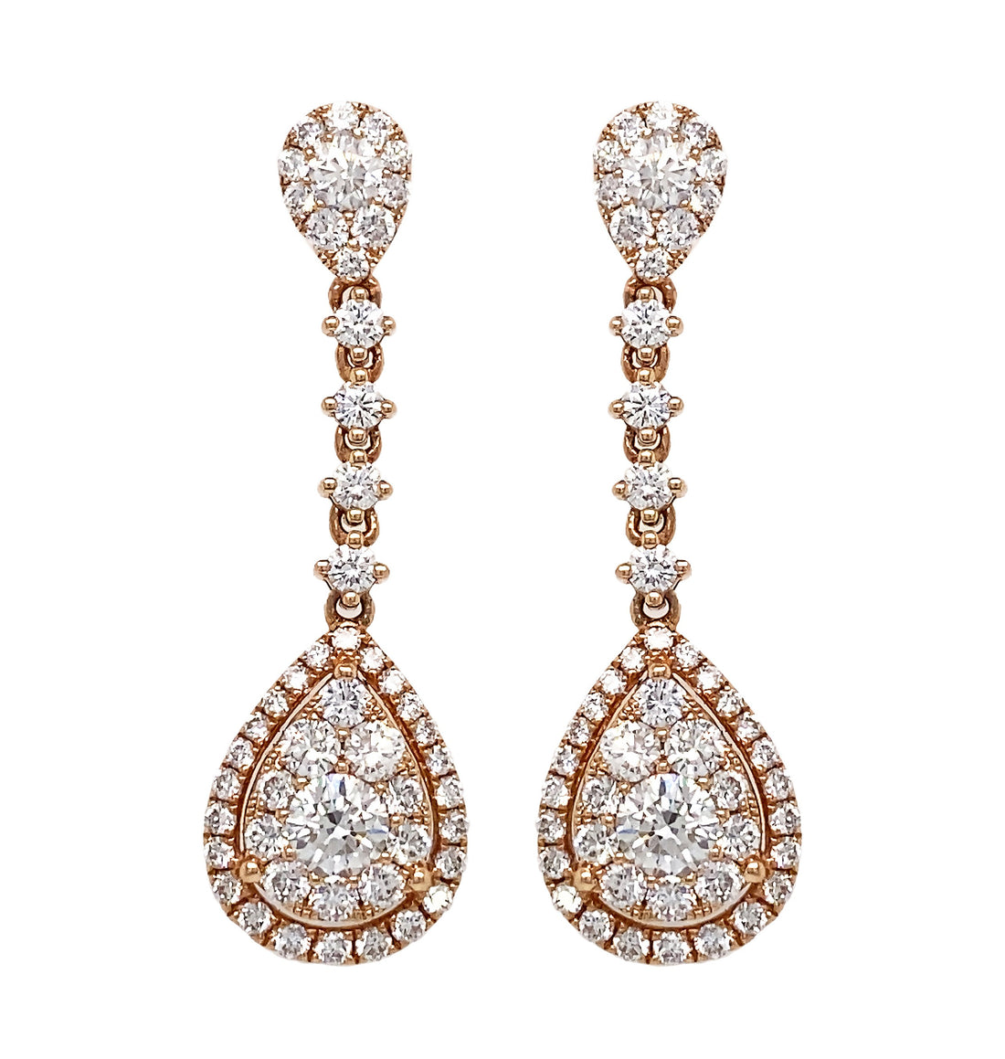 18kt Rose Gold Diamond Earrings