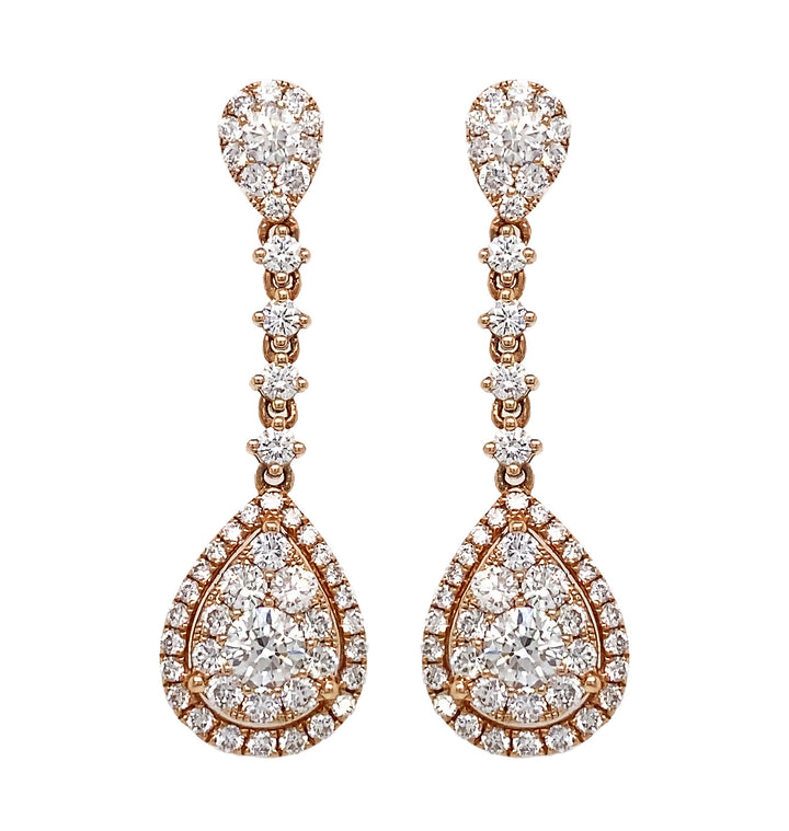 18kt Rose Gold Diamond Earrings