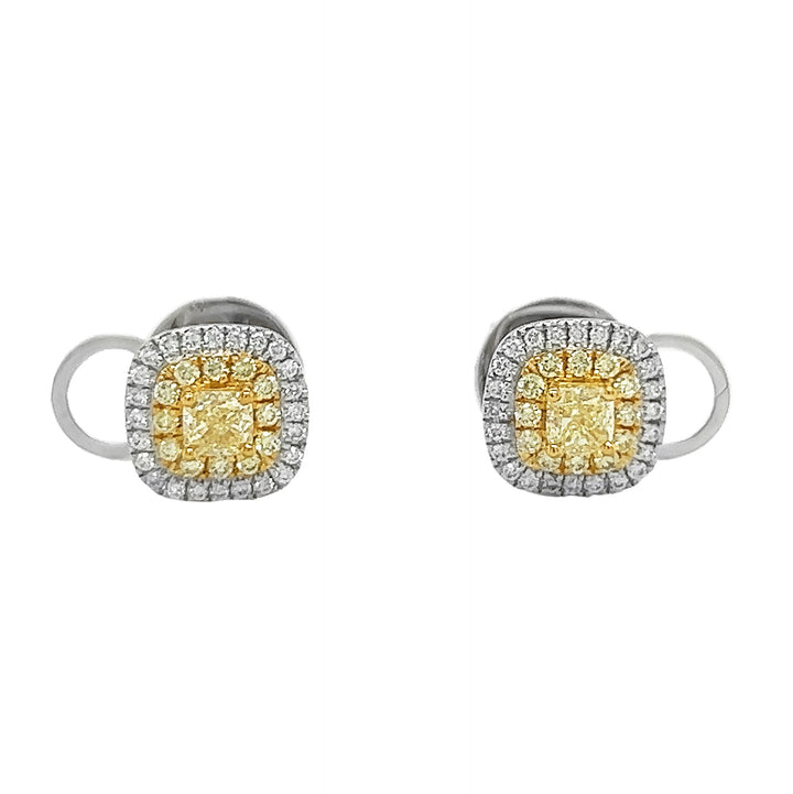 18kt White Gold Yellow Diamond Earring