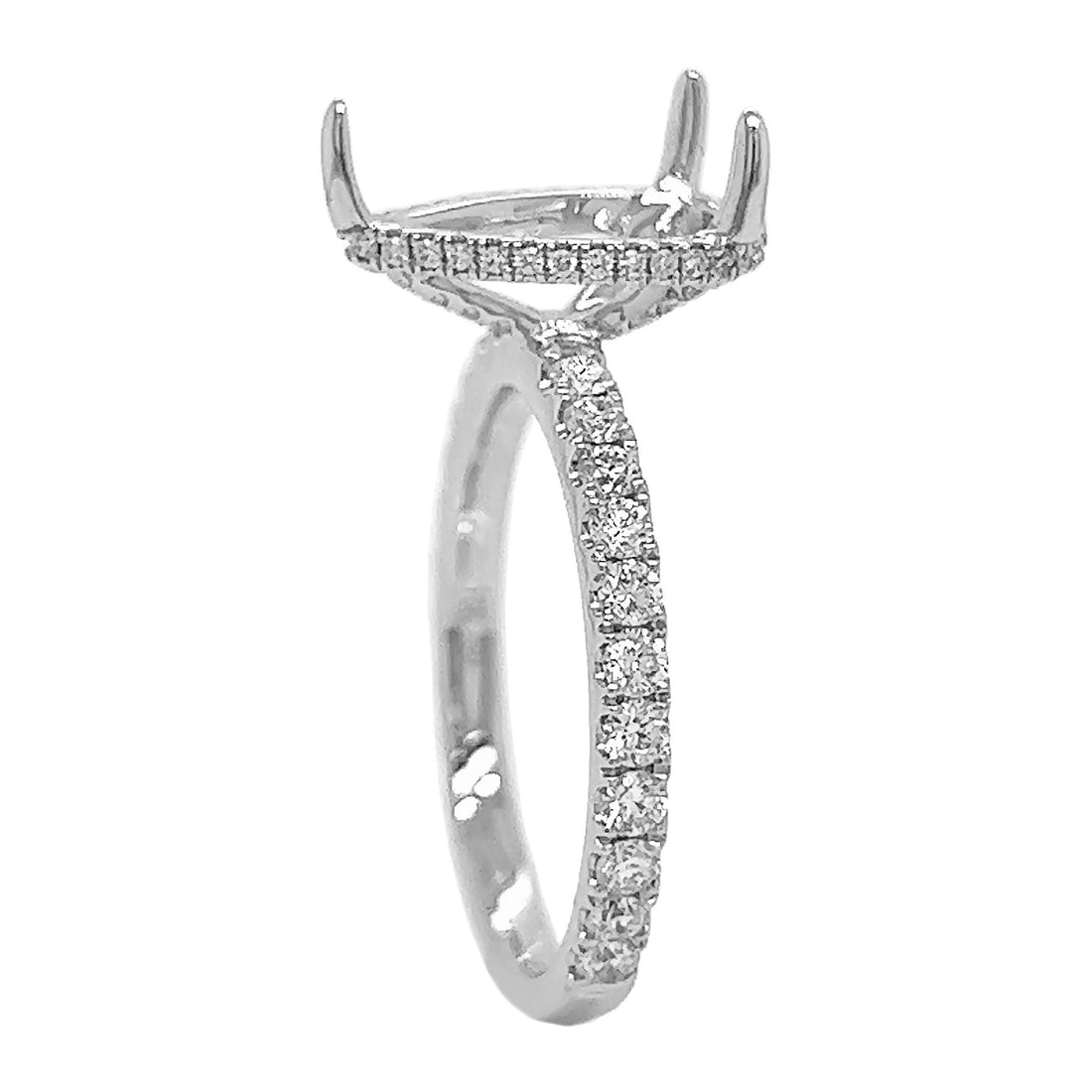 18kt White Gold Diamond Semi Mount
