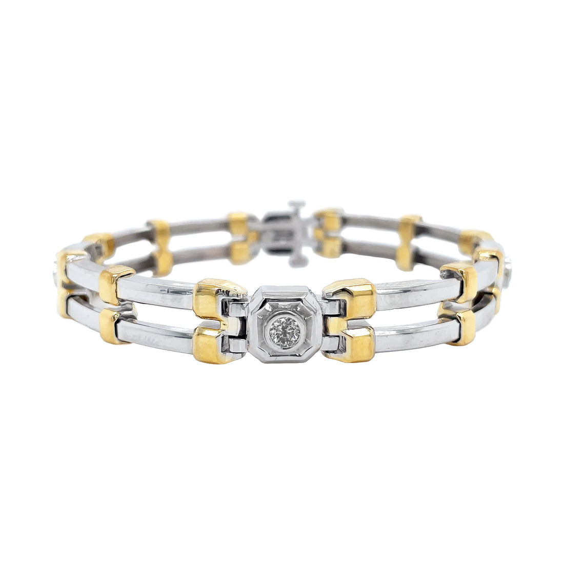 14kt White and Yellow Gold Diamond Bracelet