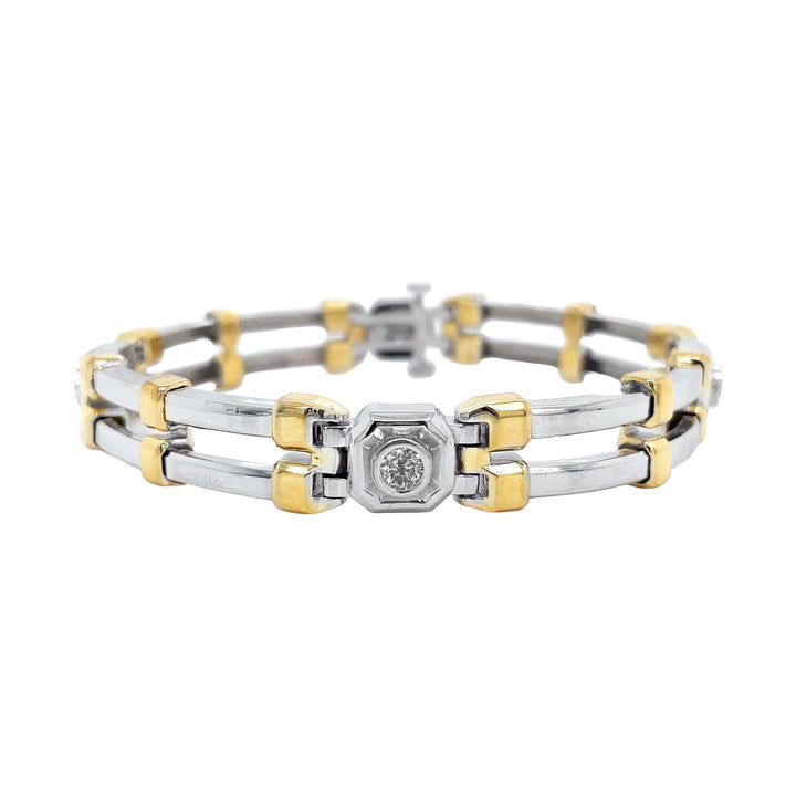 14kt White and Yellow Gold Diamond Bracelet