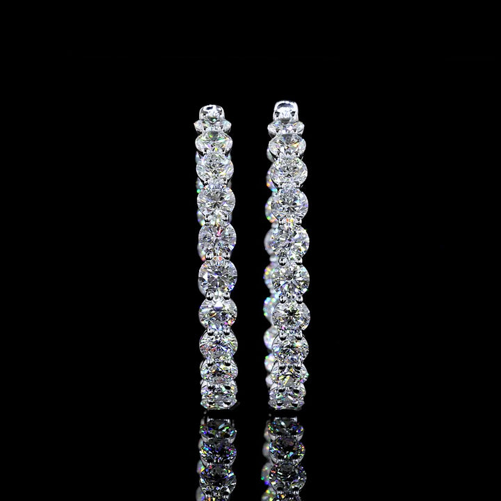 14kt White Gold Lab Diamond Hoops
