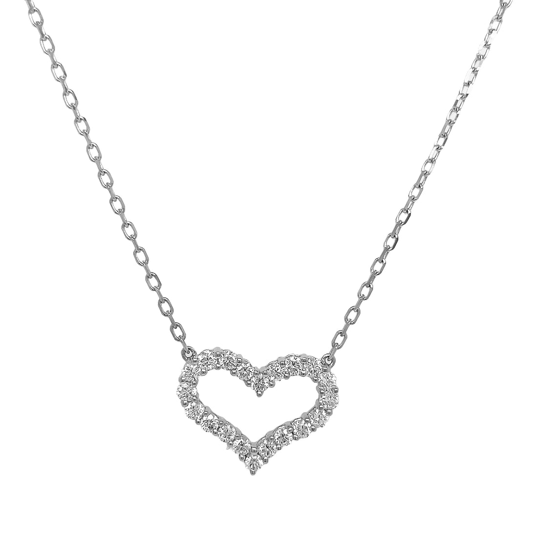 18kt White Gold Diamond Heart Pendant
