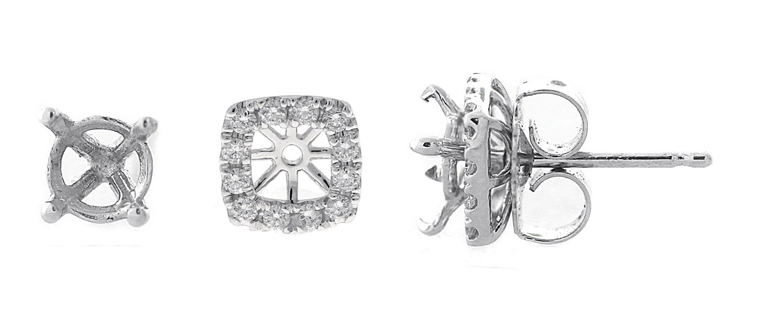 14kt White Gold Diamond Earring Jackets