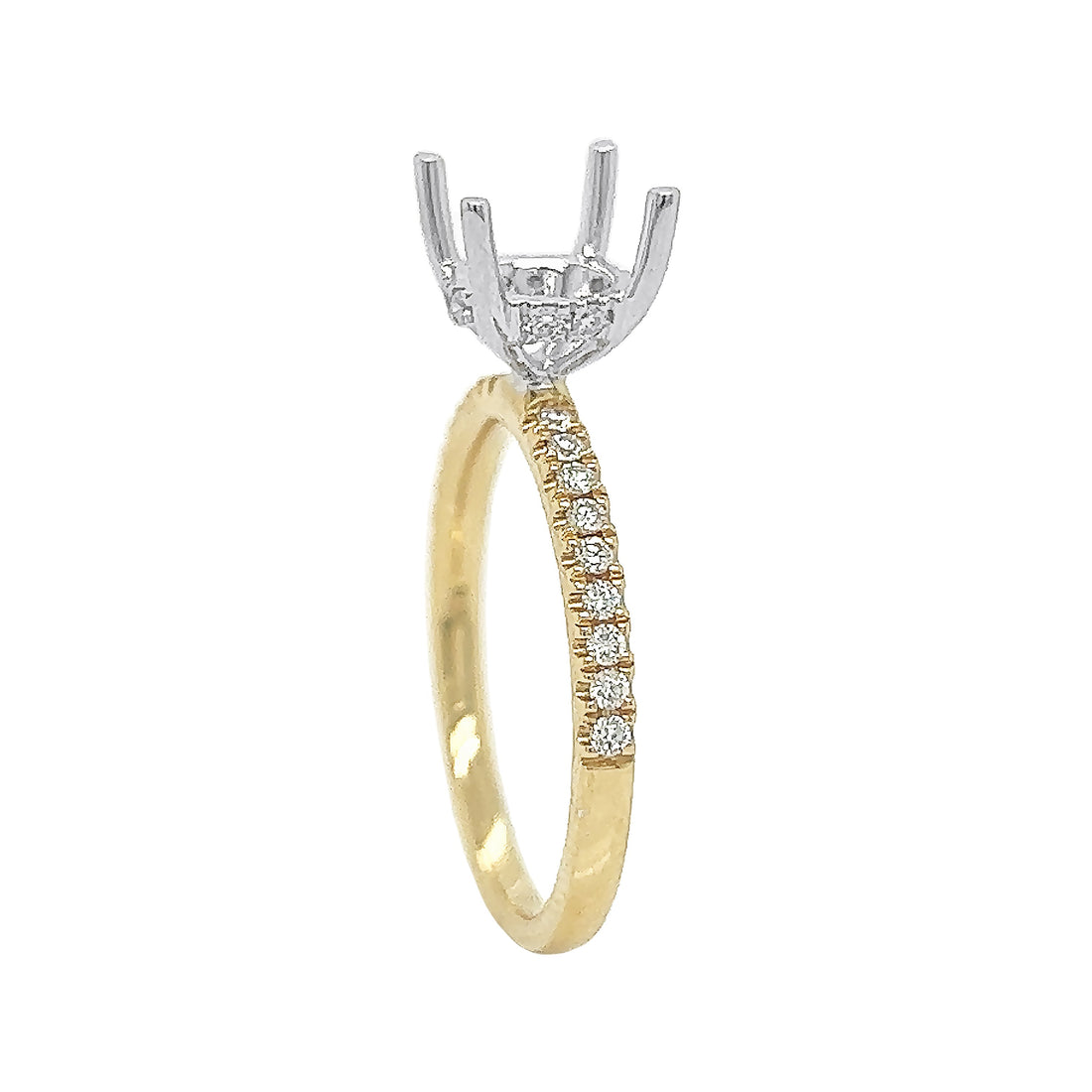 18kt Yellow And White Gold Diamond Semi Mount