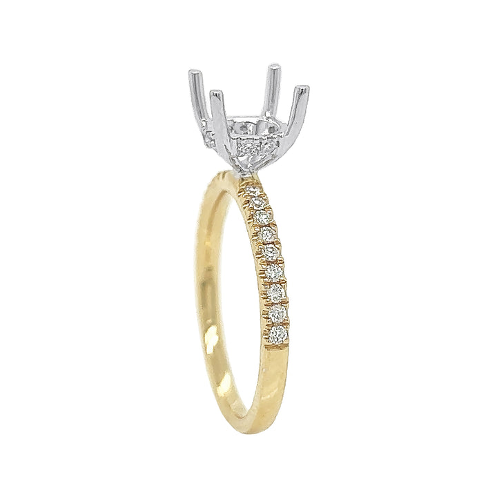 18kt Yellow And White Gold Diamond Semi Mount