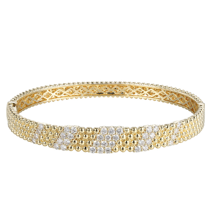18kt Yellow Gold Diamond Beaded Bangle