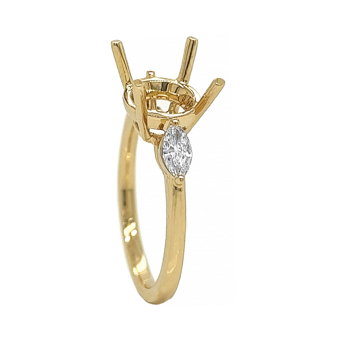 18kt Yellow Gold Diamond Semi-mount