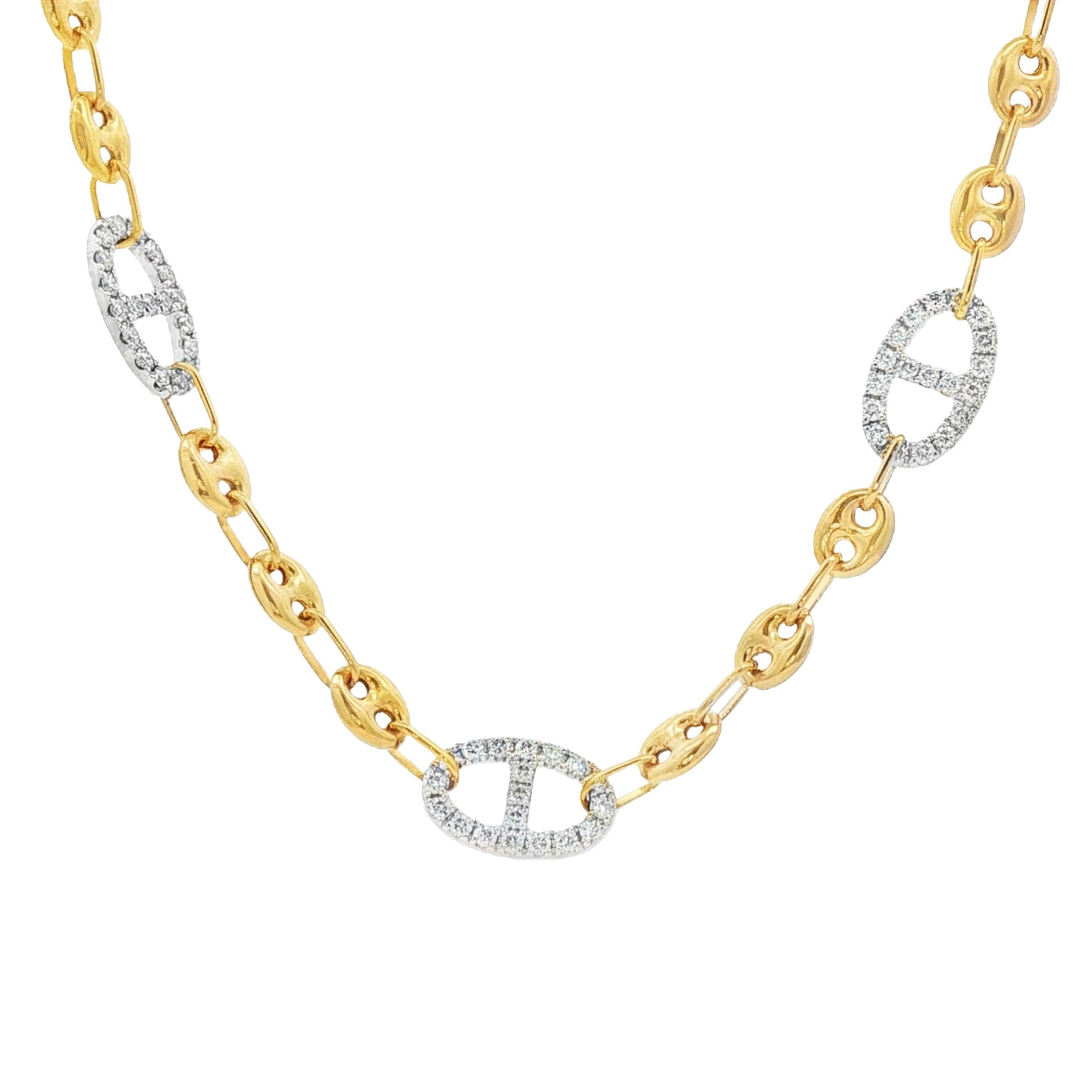 18kt Yellow And White Gold Diamond Necklace