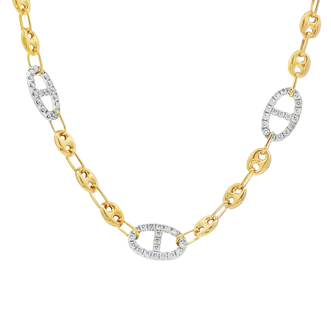 18kt Yellow And White Gold Diamond Necklace