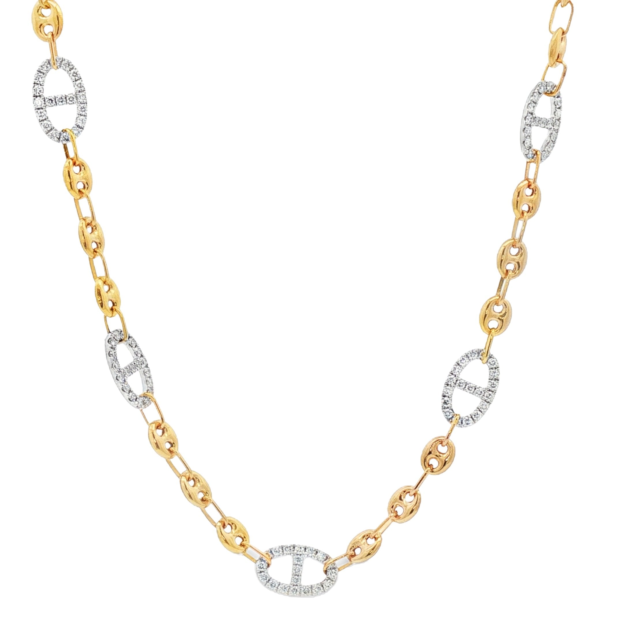 18kt Yellow And White Gold Diamond Necklace
