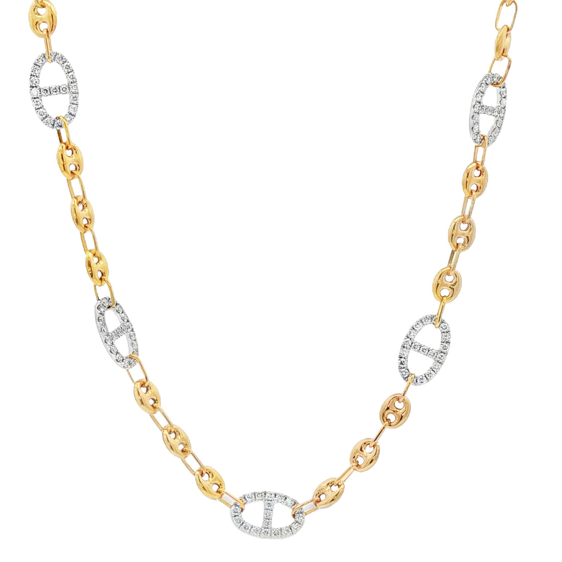 18kt Yellow And White Gold Diamond Necklace