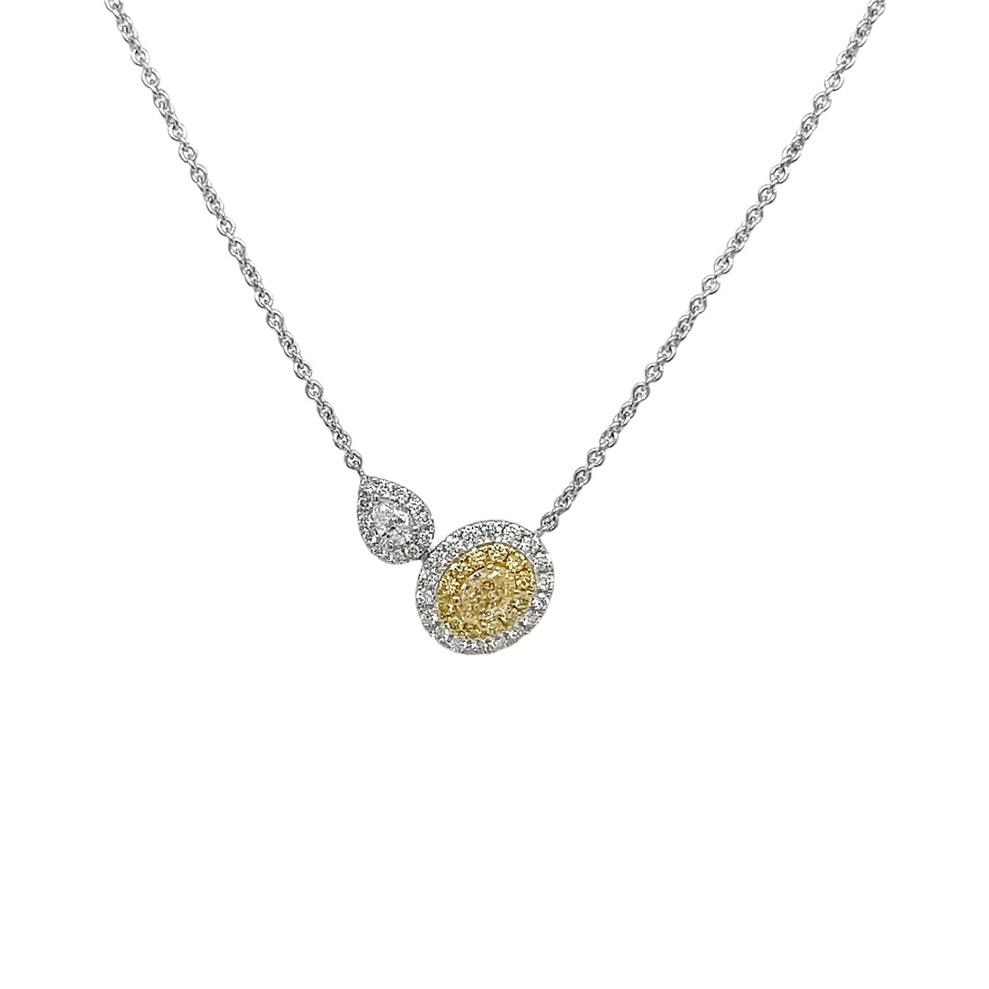 18kt White and Yellow Gold Yellow Diamond Pendant