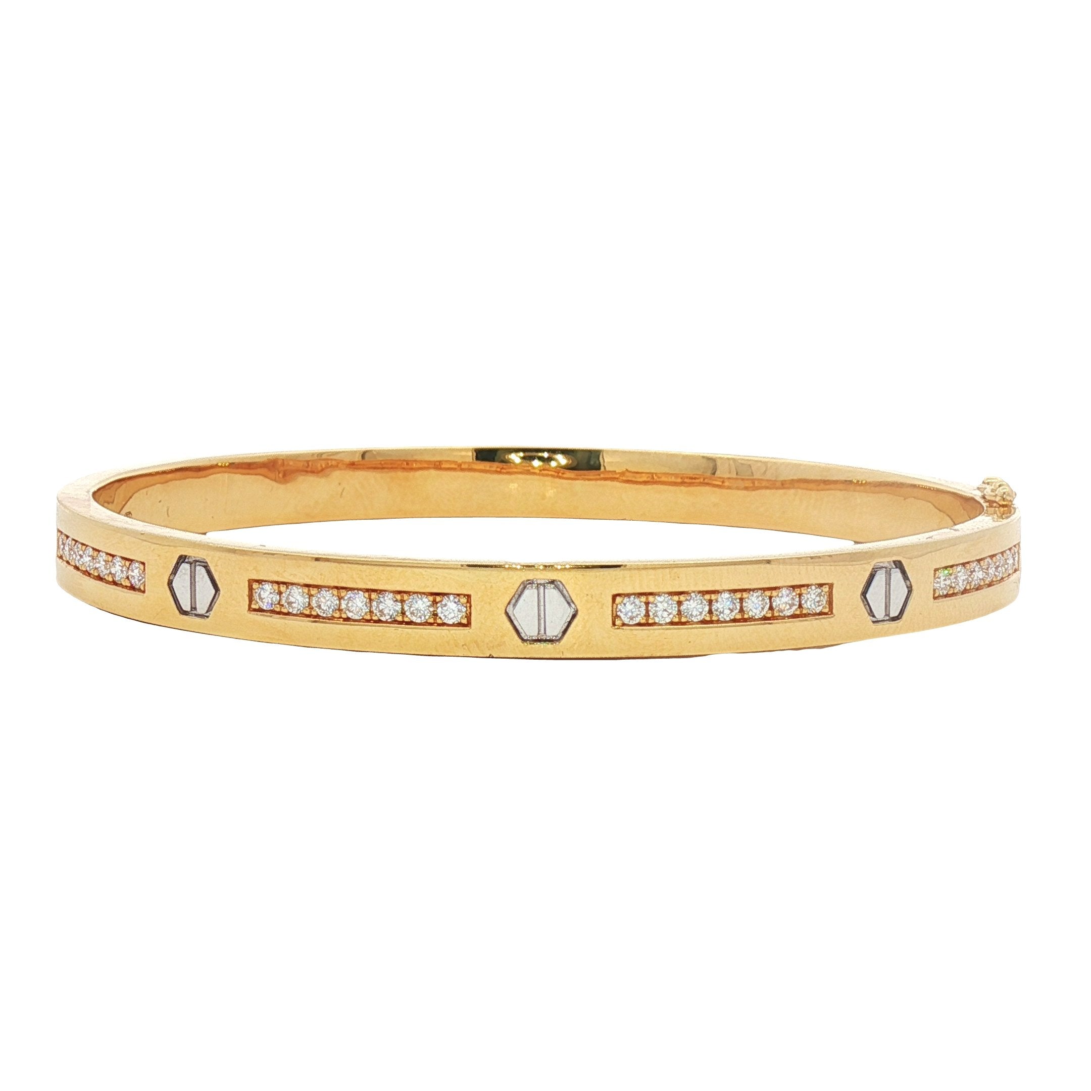 18kt Yellow And White Gold Diamond Bangle