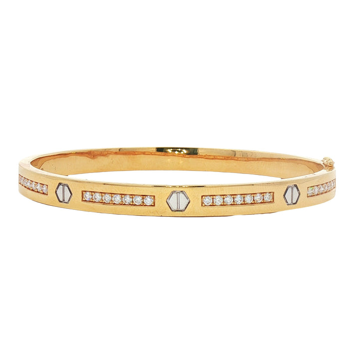 18kt Yellow And White Gold Diamond Bangle