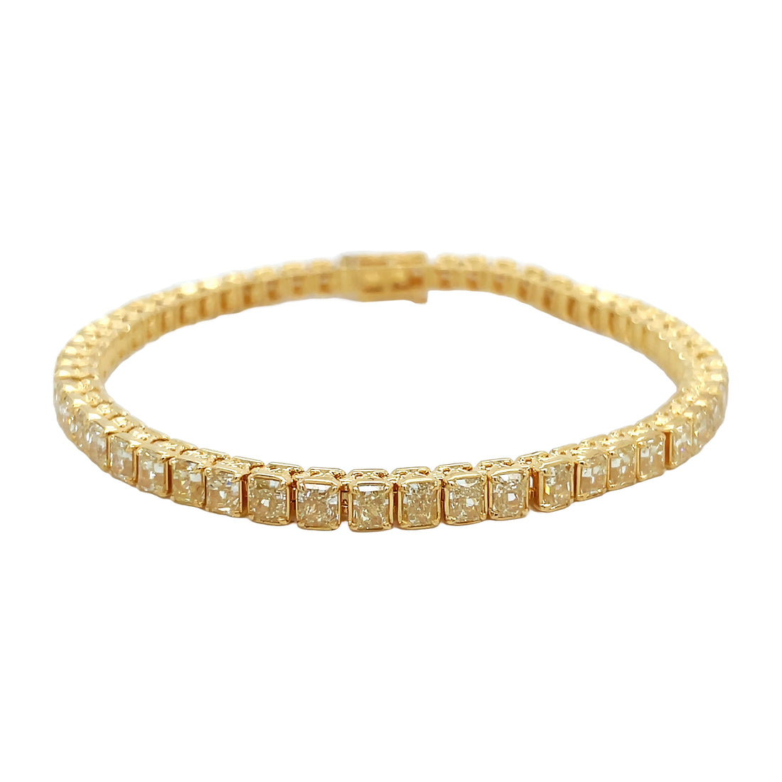 18kt Yelllow Gold Diamond Tennis Bracelet