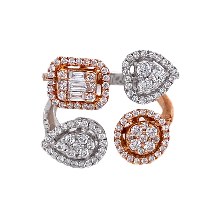 18kt White And Rose Gold Diamond Ring