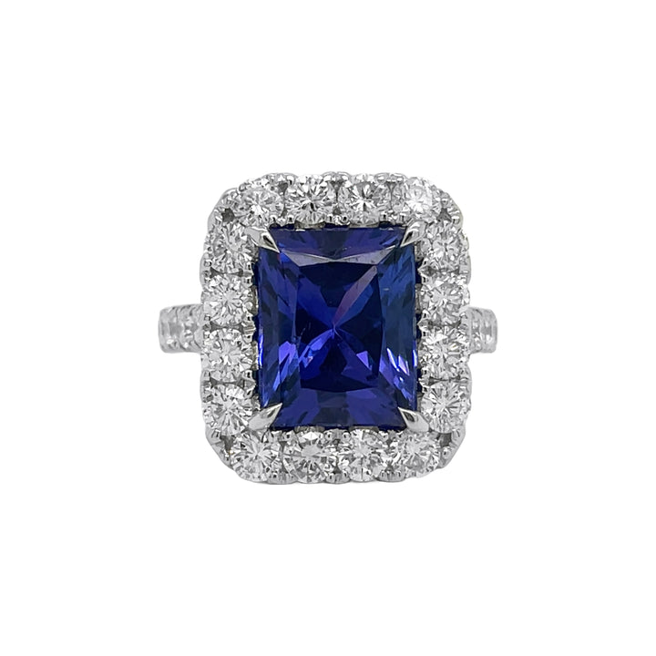 18kt White Gold Diamond and Tanzanite Ring
