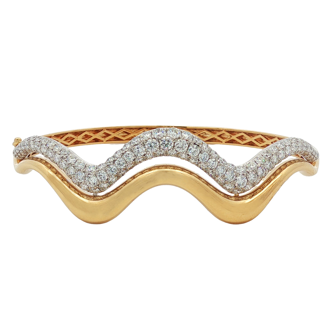 18kt Yellow And White Gold Diamond Bangle