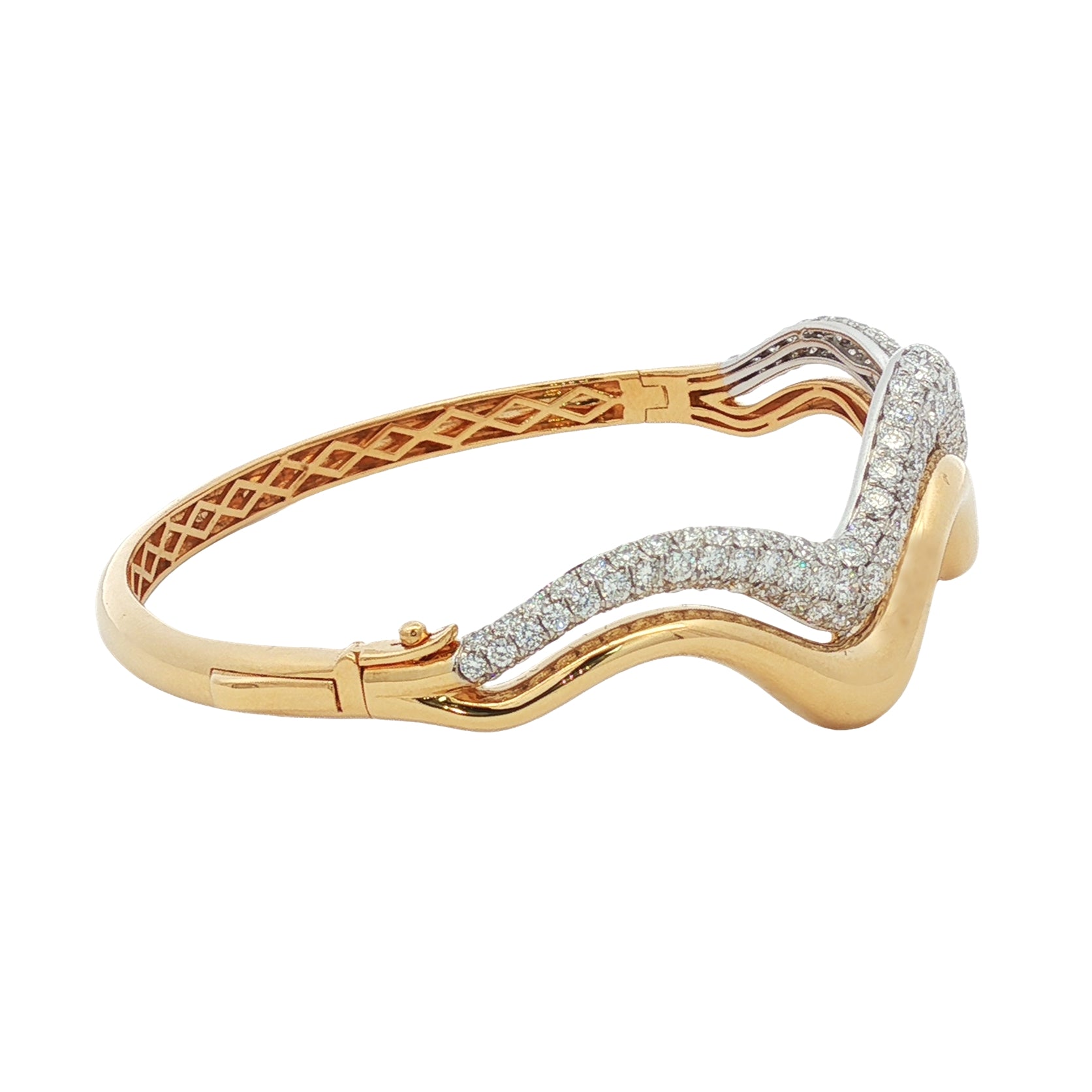 18kt Yellow And White Gold Diamond Bangle