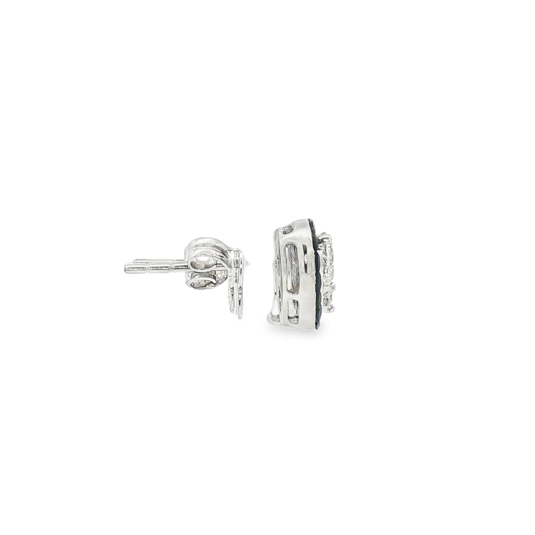 18kt White Gold Diamond And Blue Sapphire Earrings