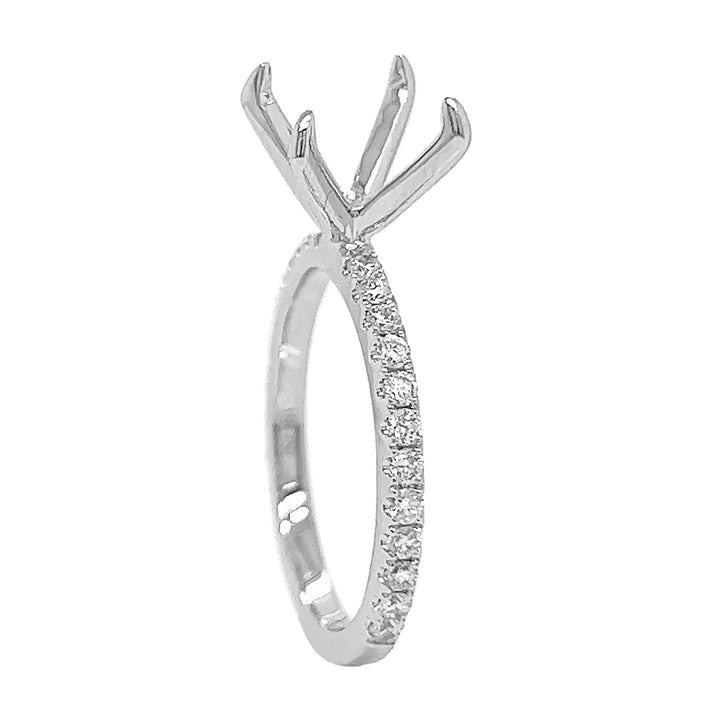 18kt White Gold Diamond Semi-mount