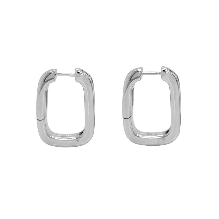 18kt White Gold Diamond Hoops
