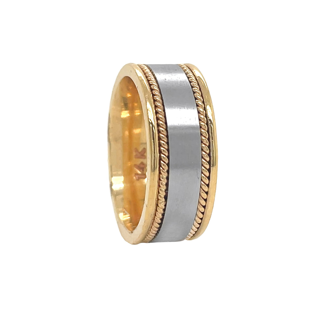 14kt White And Yellow Gold Wedding Band