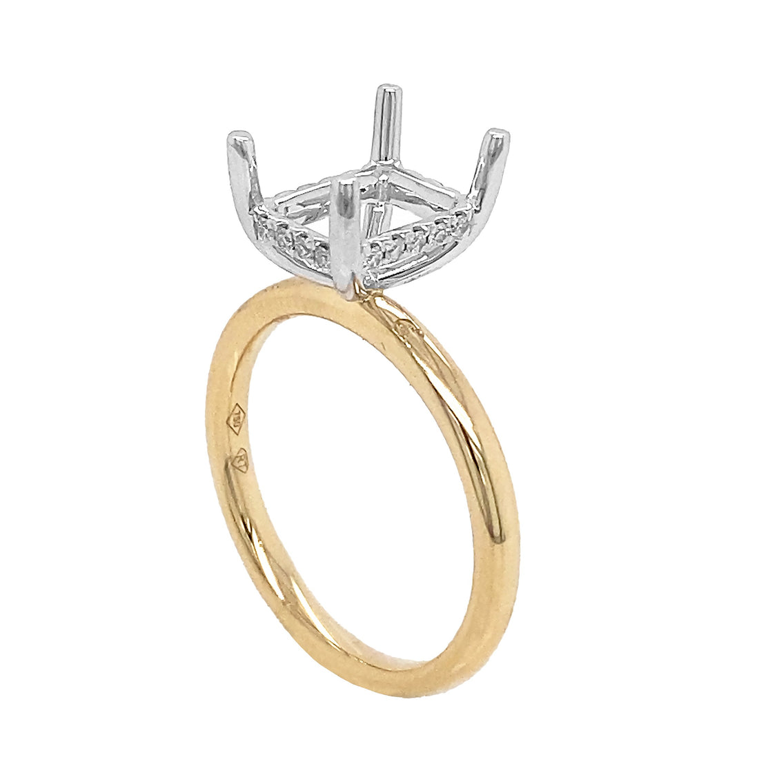 18kt Yellow and White Gold Diamond Semi-mount
